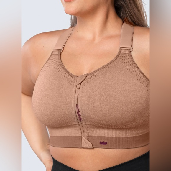 Shefit Tan Women's Sports Bra Size 44-46 3 Luxe Low Impact Wire Free Seamless - Picture 1 of 5